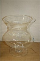 FOOTED CLEAR GLASS VASE