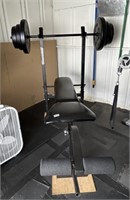 WEIGHT BENCH AND WEIGHTS