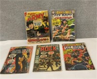 6 vintage military comic books
