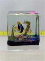 Heavy art glass paperweight.  3in.