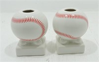 Fiesta Post 86 baseball pair round candle holders,