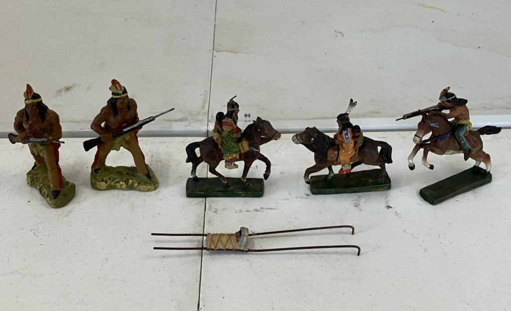 VTG Elastolin Large Natives Horseback Toys #15