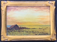 DESIRABLE W.M MITCHELL SIGNED MINIATURE WATERCOLOR