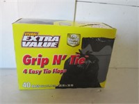 BOX OF 40 GRIP N' TIE GARBAGE BAGS