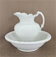 Atq Royal Semi Porcelain Victorian Pitcher & Bowl