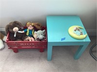 Wooden Wagon w/Toys, Table