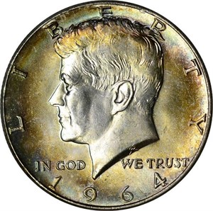 1964 KENNEDY HALF - ATTRACTIVELY TONED UNC