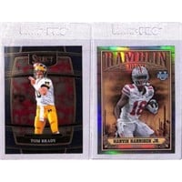 (2) Tom Brady/marvin Harrision Jr. College Cards