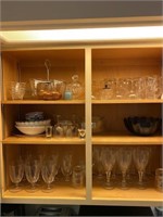 Contents of Kitchen Cupboard- Stemware & Assorted