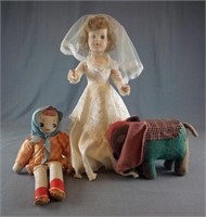 Vintage Dolls Wool Elephant