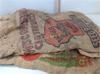 Advertising burlap potato sacks