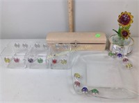 Ribbon box, jewelry box, glass dishes