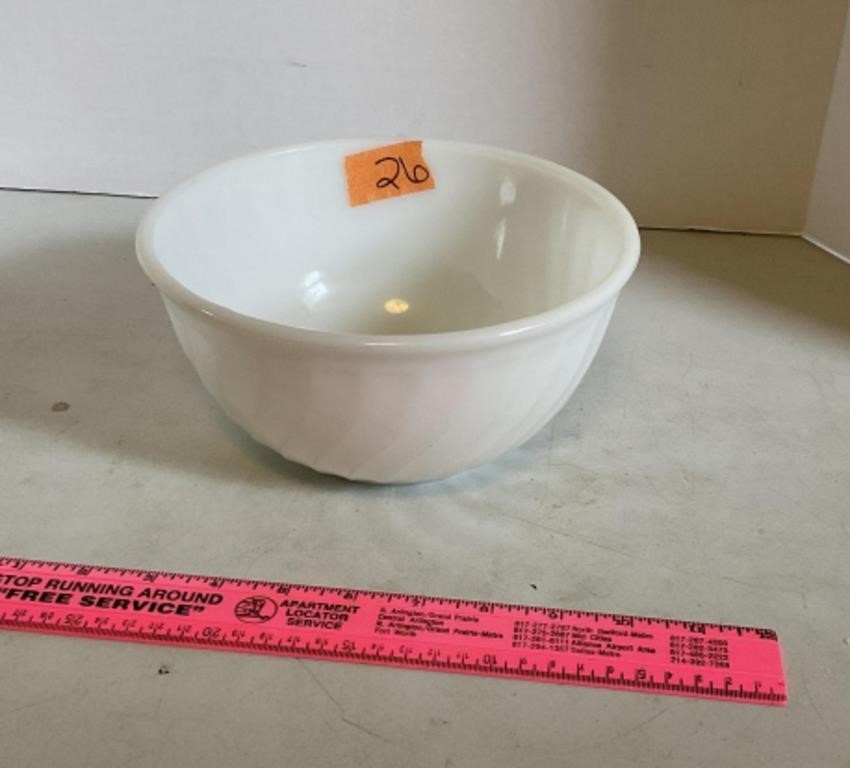 Fire King Swirl Milk Glass Mixing Bowl