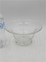 Controlled Bubble Footed Glass Serving Bowl