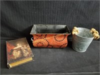 Metal Urn, Bucket & Trinket Box