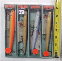 4 Rapala Fishing Lures-new in pkgs.