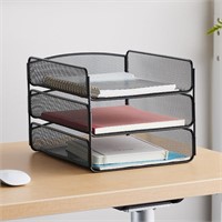 Safco Onyx Desktop Organizer  3 Tier Paper Tray
