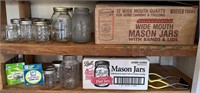 Lot of Various Canning Jars and Accessories