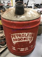 Petroleum Products 5-gallon can, missing one cap