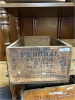 federal eyelets wooden crate