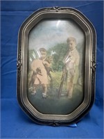 Antique Bubble Glass Framed Portrait