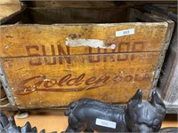 Sun drop golden cola wooden crate Kewaunee Orange
