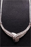 Genuine diamond knot necklace