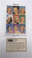 Marilyn Monroe Portraits Postage Stamps With Coa