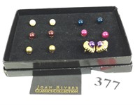 JOAN RIVERS BOXED SET PIERCED STUD EARRINGS