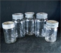 VINTAGE GLASS TOP CANNING JARS ca 1950s