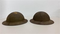 2 antique WWI military helmets - 192 ZD mark,