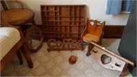 Wood Shadow Box, Coffee Rack, Shelf, Chair