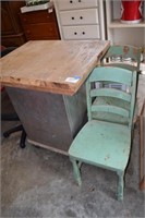 Chairs, stainless work table