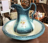 Ironstone wash basin and pitcher