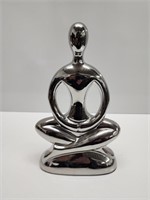 ABSTRACT CHROME SILVER YOGA FIGURE 12 INCH