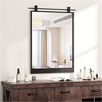 Modern Simple Bathroom Mirror 36x24 Inch Black