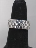 Sterling Silver Cubic Zirconia Size 6 Ring, Acid