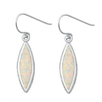 Large White Opal Dangle Earrings