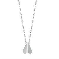 "Paper Airplane" Sterling Silver Necklace