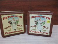 2 Hersheys Milk Chocolate Tins