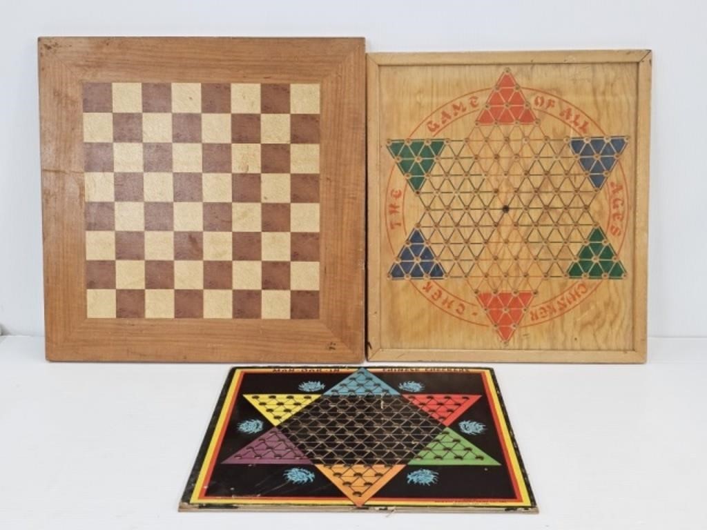 3 GAME BOARDS - CHESS IS 20" SQUARE