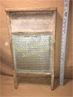 Antique glass insert washboard