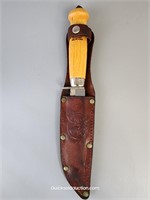 Vtg. Scan Can Kimora Sweden Knife W/Leather Sheath