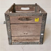 Elyria Dairies Wood Crate