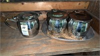 Stainless Steel Cup Set and Tray
