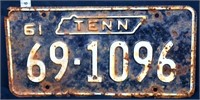 1961 Tennessee license plate