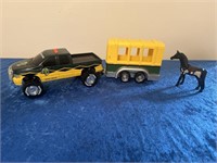 Toy truck trailer & horse