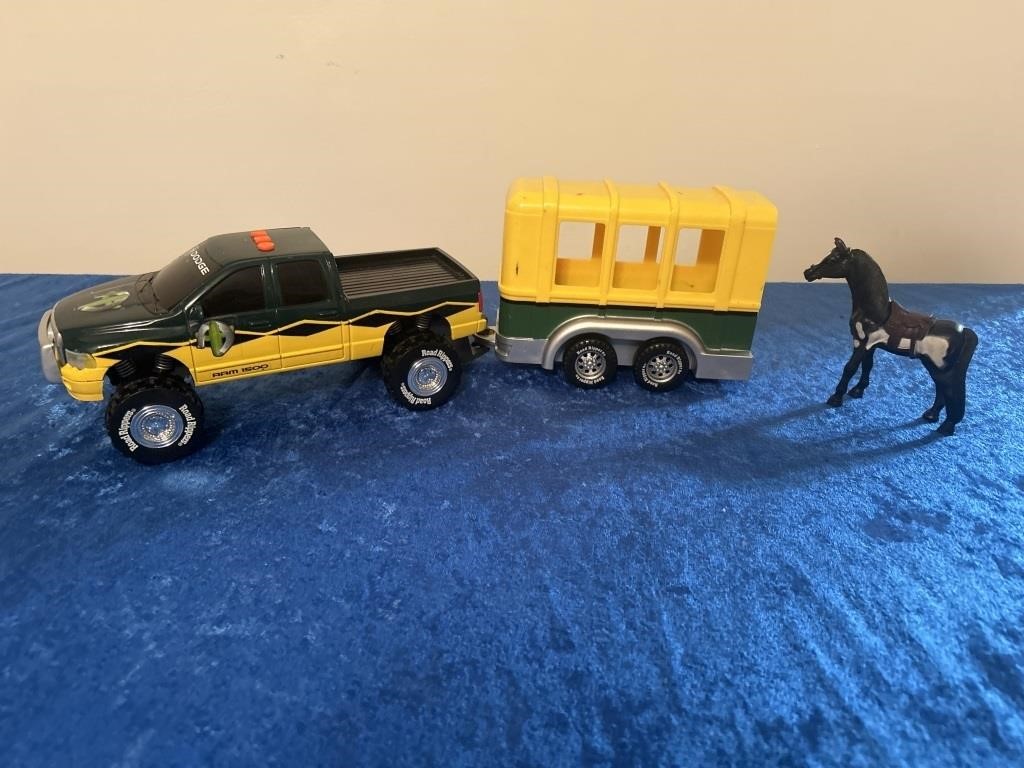 Toy truck trailer & horse