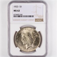 1923 Peace Dollar NGC MS62