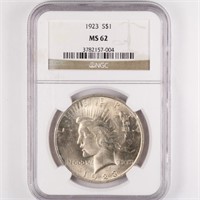1923 Peace Dollar NGC MS62